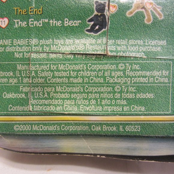 VTG 2000 TY BEANIE BABY MCDONALD'S TEENIE BABIES, PEANUT THE ROYAL BLUE ELEPHANT - Picture 5 of 6